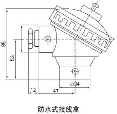 固定式熱電偶防水式接線(xiàn)盒圖