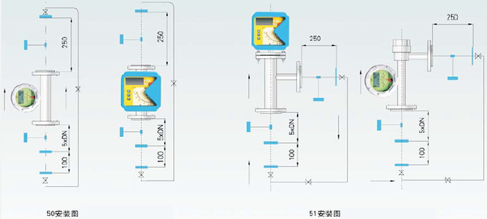 金屬轉子流量計安裝圖示一